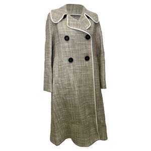 See by Chloé Double Breasted Long Coat in Cream Acrylic